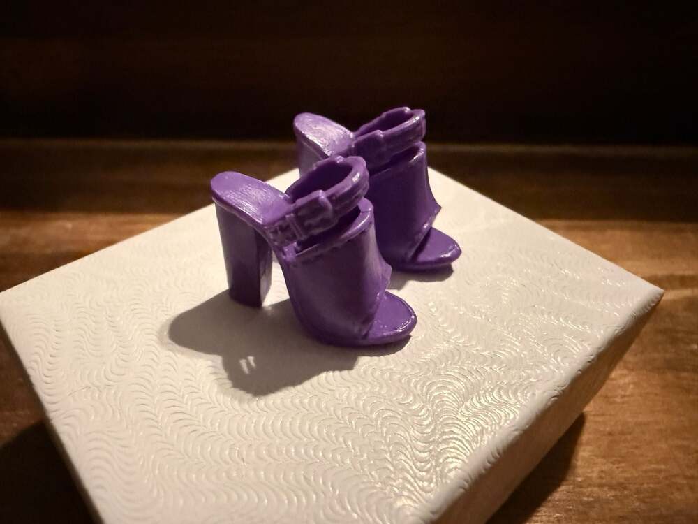 Barbie Doll Purple Platform Open Toe Ankle Strap Heels